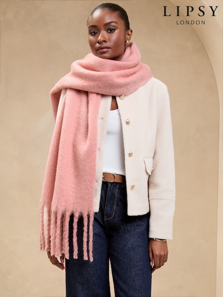 Lipsy Pink Oversized Supersoft Brushed Scarf (AG5955) | £19