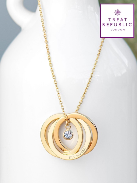Personalised Russian Ring Necklace by Treat Republic (AG5984) | £36