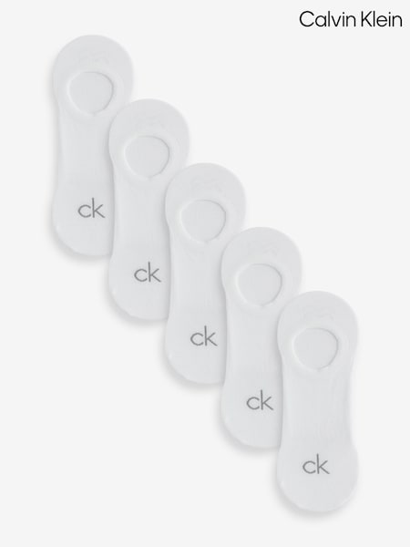 White - Regular Calvin Klein Anti-slip Invisible Socks 6 Pack