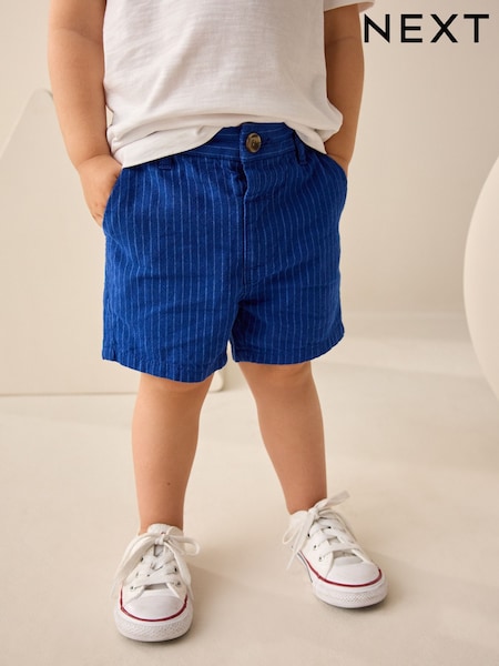 Blue Stripe Chinos Shorts (3mths-7yrs) (AG7148) | £7 - £9