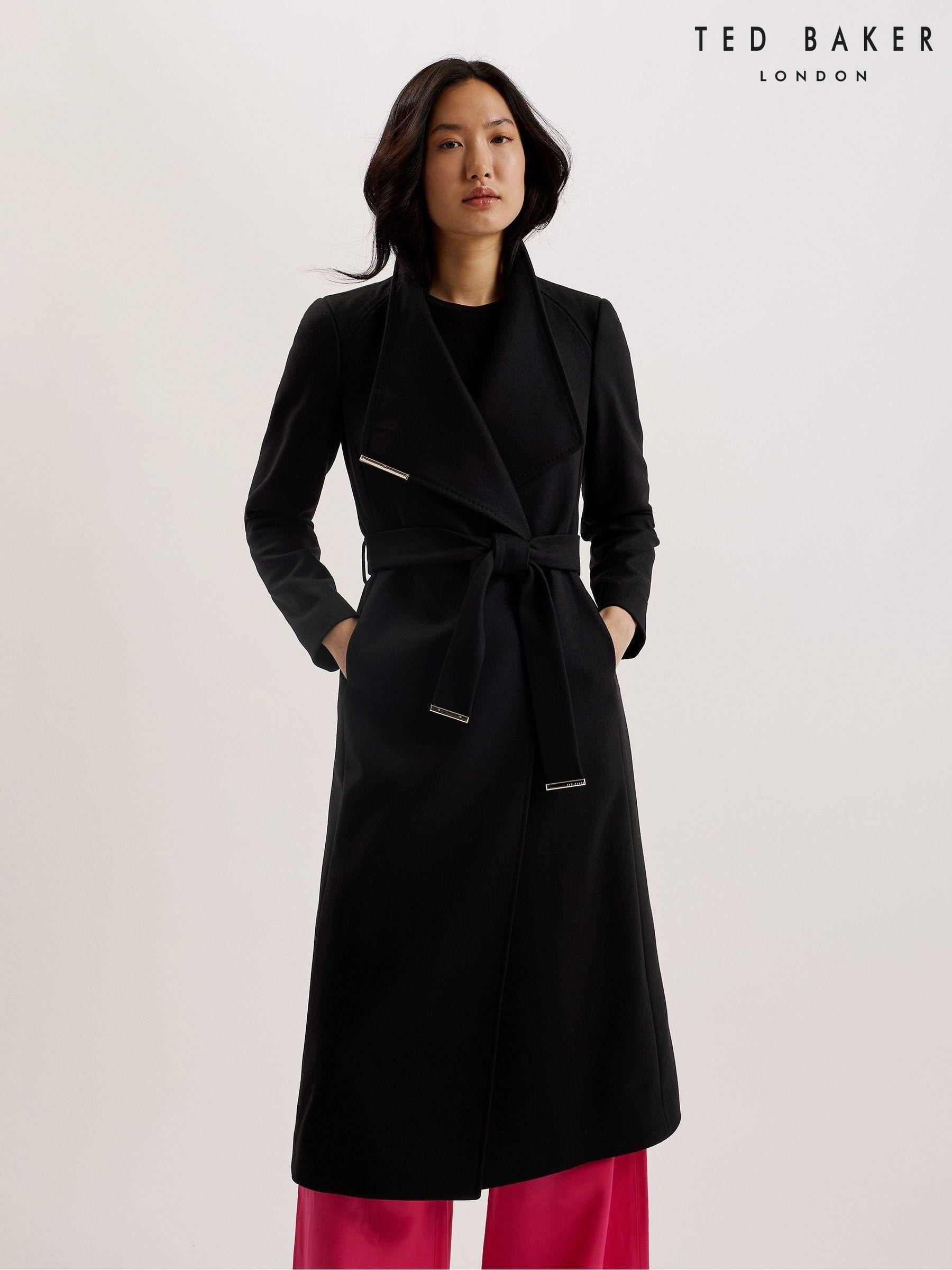 Ted baker ladies black coat clearance