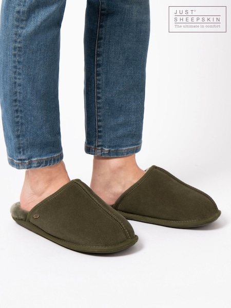 Just Sheepskin Green Mens Donmar Slippers (AG7250) | £70