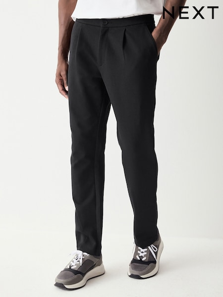 Black Cotton Blend Smart Jersey Joggers (AG7310) | £36