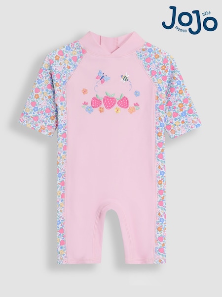 JoJo Maman Bébé Strawberry Floral Sun Protection Suit (AG8187) | £24 - £26