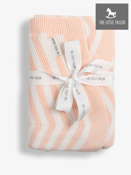 The Little Tailor Baby Chevron Design 100% Cotton Knitted Shawl (AG8370) | £36
