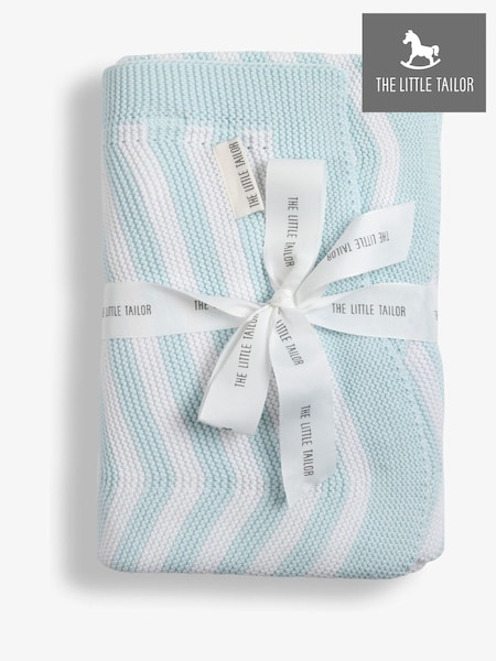 The Little Tailor Baby Chevron Design 100% Cotton Knitted Shawl (AG8400) | £36