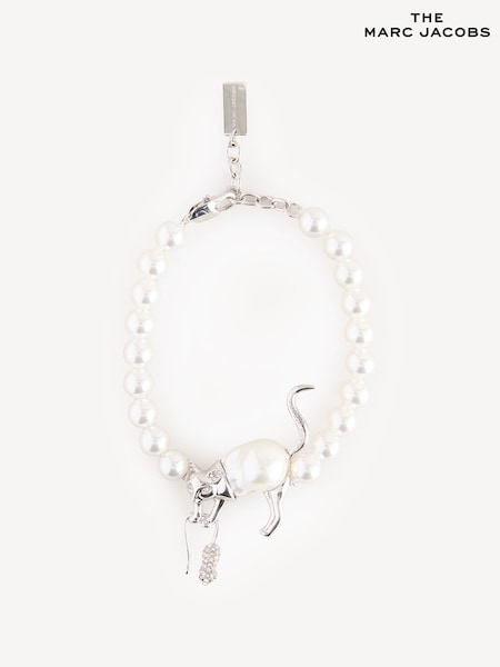 Marc Jacobs Silver Tone Cat and Mouse Pearl Bracelet (AG8833) | £140