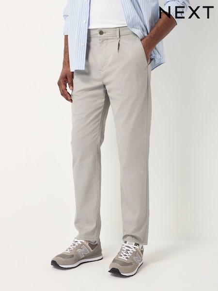 Ecru White Slim Fit Lightweight Stretch Chino Trousers (AG8963) | £28
