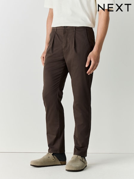 Brown Slim Fit Lightweight Stretch Chino Trousers (AG8969) | £28