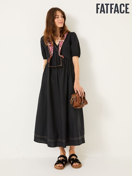 FatFace Black Remi Midi Dress (AG8978) | £69