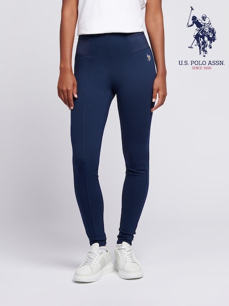 U.S. Polo Assn. Blue Womens Elastic Waistband Leggings (AG9018) | £30