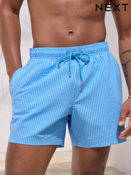 Bright Blue Stripe Seersucker Swim Shorts (AG9044) | £22