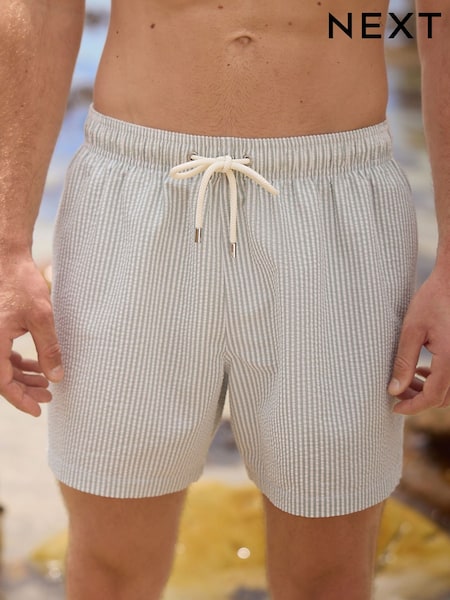 Sage Green Stripe Seersucker Swim Shorts (AG9049) | £22