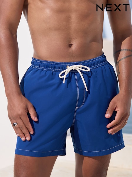 Blue Contrast Stitch Swim Shorts (AG9052) | £20