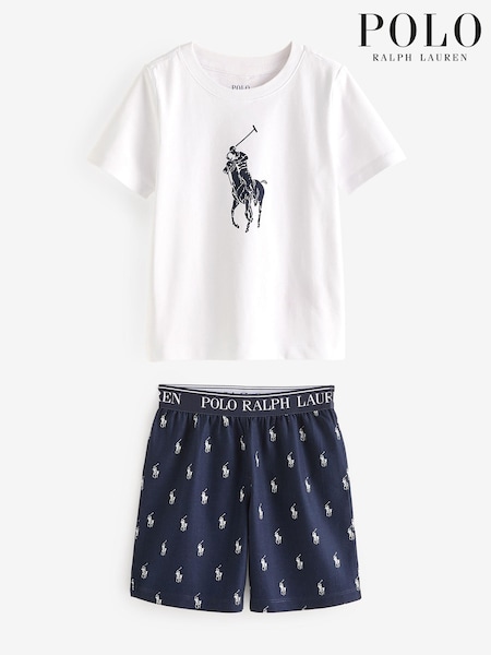 Polo Ralph Lauren Navy 100% Cotton Pyjamas Set (AG9068) | £60 - £70