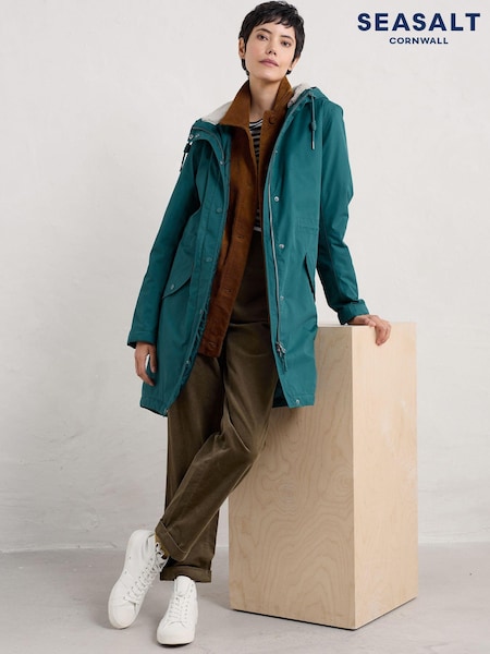 Seasalt Cornwall Blue Plant Waterproof Hunter 2 Coat (AG9363) | £165
