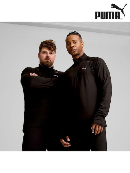 Puma Black Mens Run Cloudspun Quarter Zip Top (AG9504) | £55