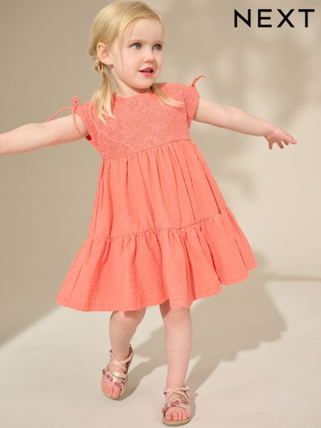 Pink Sleeveless Lace Summer Dress (3mths-7yrs) (AG9794) | £15 - £19