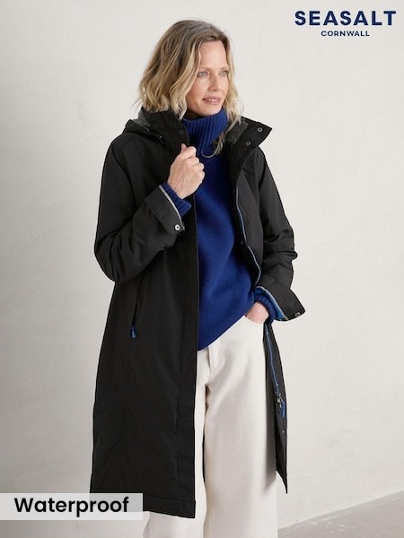 Seasalt Cornwall Black Tall Janelle Coat (AG9879) | £170