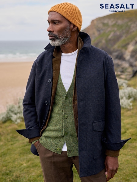 Seasalt Cornwall Blue Mens Rowlocks Coat (AG9919) | £160