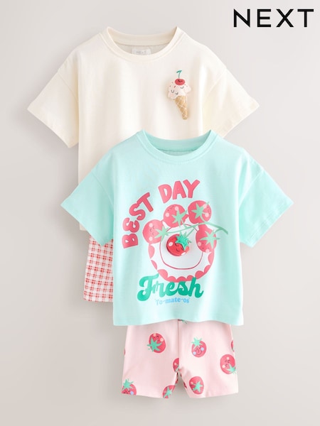 Red Picnic Top and Shorts Set 2 Pack (3mths-7yrs) (AG9936) | £19 - £23