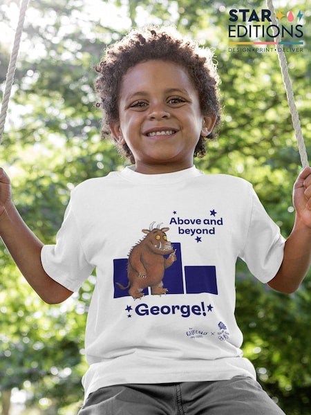 Star Editions Gruffalo Team GB Above and Beyond 100% Cotton Personalised White T-Shirt (AG9969) | £15