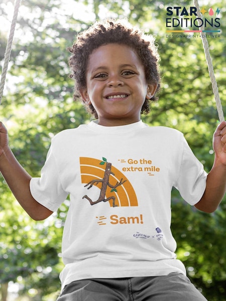 Star Editions Stick Man Go the Extra Mile 100% Cotton Personalised Team GB White T-Shirt (AG9973) | £15