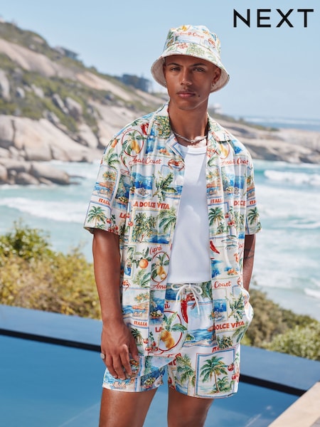 Multi Printed Short Sleeve Style Shirt (AH1074) | £30