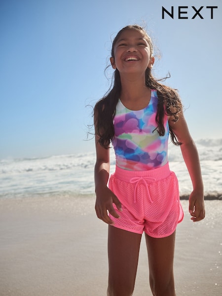 Bright Pink 2-in-1 Beach Shorts (3-16yrs) (AH1122) | £10 - £15