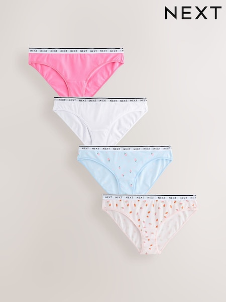 Fruit Print Bikini Logo Knickers 4 Pack (AH1148) | £17