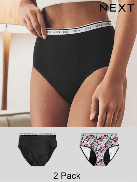 Bright Pink Print Full Brief Heavy Flow Period Knickers 2 Pack (AH1170) | £22