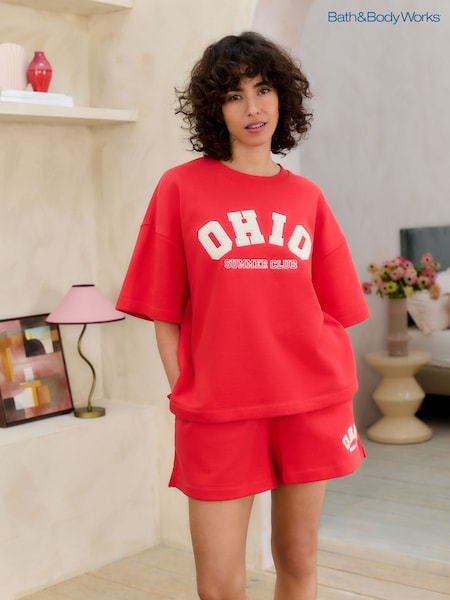 Bath & Body Works Red Ohio Short Sleeve Sweat Top (AH1231) | £28
