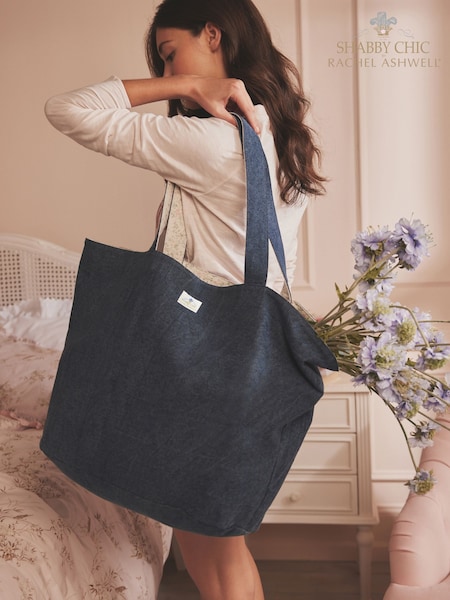 Shabby Chic by Rachel Ashwell® Blue Reversible Denim Tote Bag (AH1265) | £39