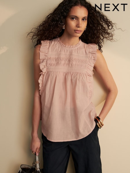 Pink Ruffle Short Sleeve Blouse (AH1277) | £32