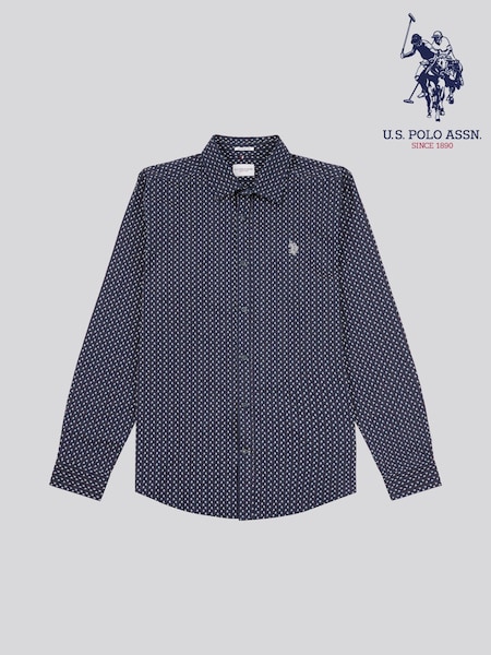 U.S. Polo Assn. Mens Blue Printed Shirt (AH1369) | £65
