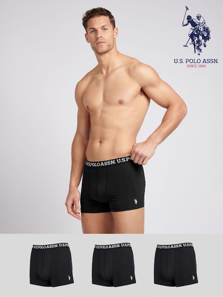 U.S. Polo Assn Mens Black Boxer Shorts 3 Pack (AH1372) | £35