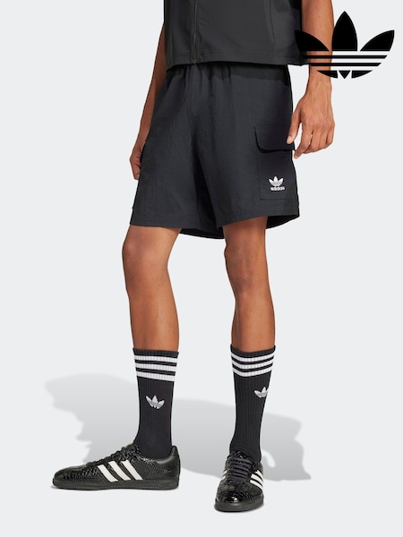 adidas Originals Black Trefoil Essentials Woven Cargo Shorts (AH1388) | £33