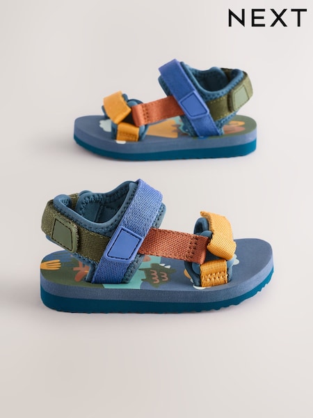 Blue Dinosaur Standard Fit (F) Touch Fastening Adjustable Strap Tape Trekker Walking Sandals (AH1481) | £13 - £16