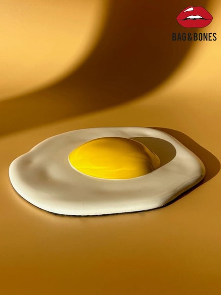 Bag & Bones White/Orange Sunny Side Up Ornaments Sculpture (AH3075) | £59