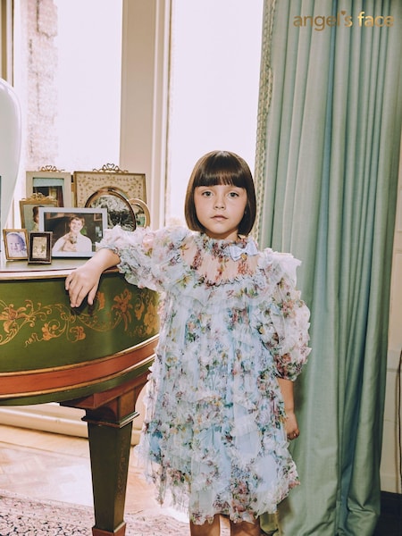Angels Face Blue Luella Floral Tulle Dress (AH3478) | £100 - £110