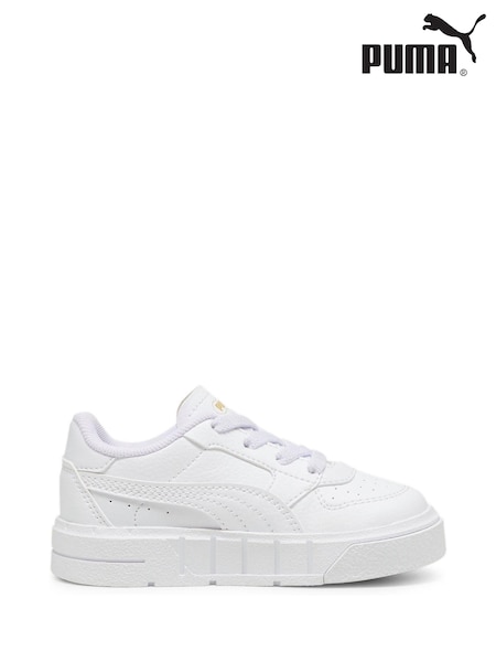 Puma White Cali Court Baby Girl Leather Sneakers (AH3739) | £40