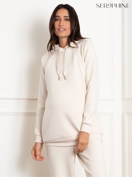 Seraphine Cream Seraphine Soft Black Maternity Hoodie With Nursing Zip (AH4097) | £59