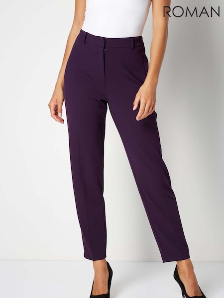 Roman Purple Long Straight Leg Stretch Trousers (AH4444) | £32