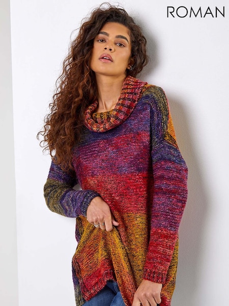 Roman Multi Cowl Neck Ombre Jumper (AH4454) | £42
