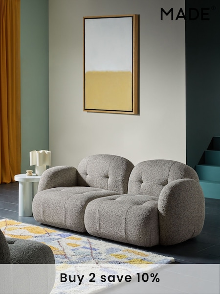 MADE.COM Grey Marl Pax Boucle Alban Modular Sofa (AH4491) | £999