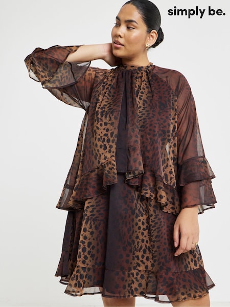 Animal - Simply Be Georgette Frill Skater Dress