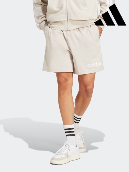 adidas Cream Essentials Linear Single Jersey Shorts (AH4544) | £25