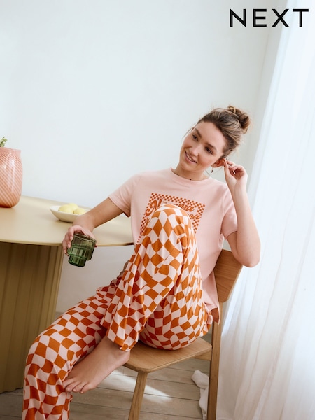 Orange 100% Cotton Short Sleeve Pyjamas (AH4794) | £20