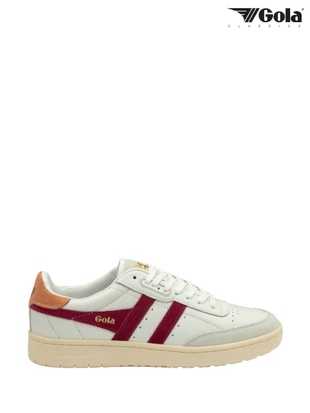 Gola White Ladies Falcon Leather Lace-Up Trainers (AH4883) | £90