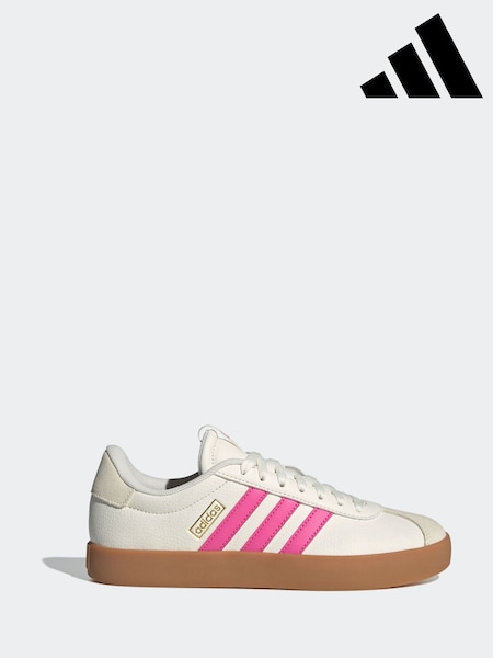 adidas White cream VL Court 3.0 Trainers (AH5222) | £60